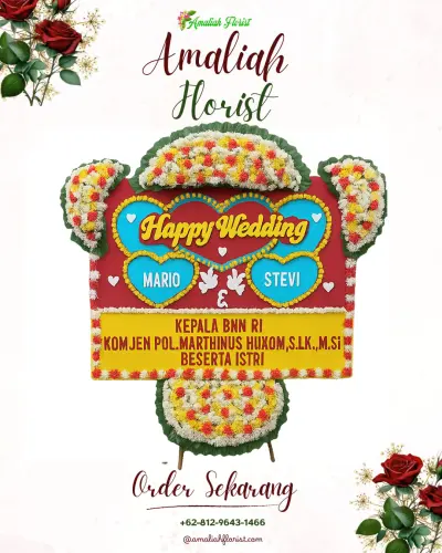Karangan Papan Bunga Pernikahan di Jlumpang